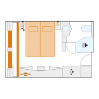 2-Bett-Außenkabine mit Fenster 15.5 A m² 2-Bett-Außenkabine mit Fenster 15.5 A m²