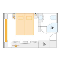 2-Bett-Außenkabine mit französischem Balkon 14.5 C m² 2-Bett-Außenkabine mit französischem Balkon 14.5 C m²