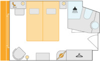 2-Bett-Außenkabine mit absenkbarem Panoramafenster 13 C m² 2-Bett-Außenkabine mit absenkbarem Panoramafenster 13 C m²