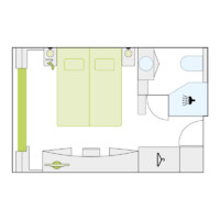 2-Bett-Außenkabine mit französischem Balkon 14.5 D m² 2-Bett-Außenkabine mit französischem Balkon 14.5 D m²