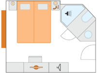 2-Bett-Außenkabine mit Fenster 15.5 A m² 2-Bett-Außenkabine mit Fenster 15.5 A m²