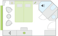 2-Bett-Außenkabine mit Balkon 21 D m²