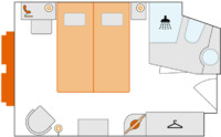 2-Bett-Außenkabine mit Fenster 15.5 A m² 2-Bett-Außenkabine mit Fenster 15.5 A m²