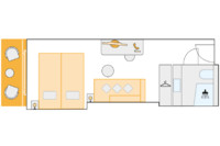 2-Bett-Außenkabine mit absenkbarem Panoramafenster 13 C m² 2-Bett-Außenkabine mit absenkbarem Panoramafenster 13 C m²