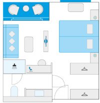 2-Bett-Balkonsuite mit französischem Balkon 29 F m² 2-Bett-Balkonsuite mit französischem Balkon 29 F m²